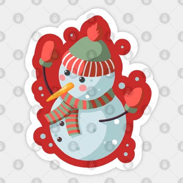 snowman santa hat gift Sticker by jorinde winter designs